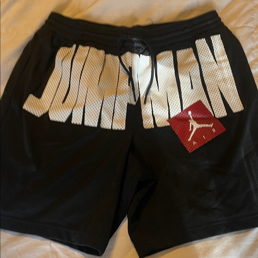 Jordan Black and White Jumpman Athletic Shorts